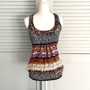 GUESS purple, black, tan, jeweled convertible mini dress / tank top.  Like new!